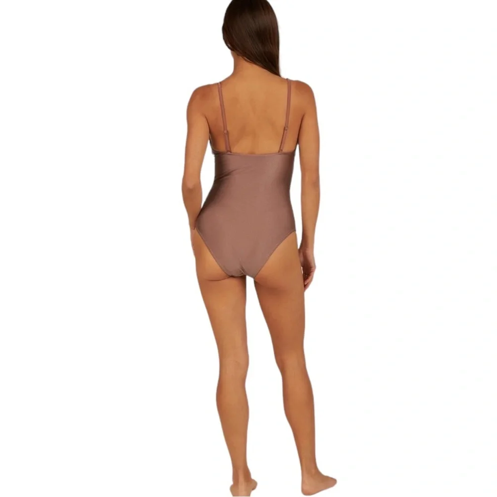 Rylee + Cru Key Hole One Piece Mulberry Shimmer